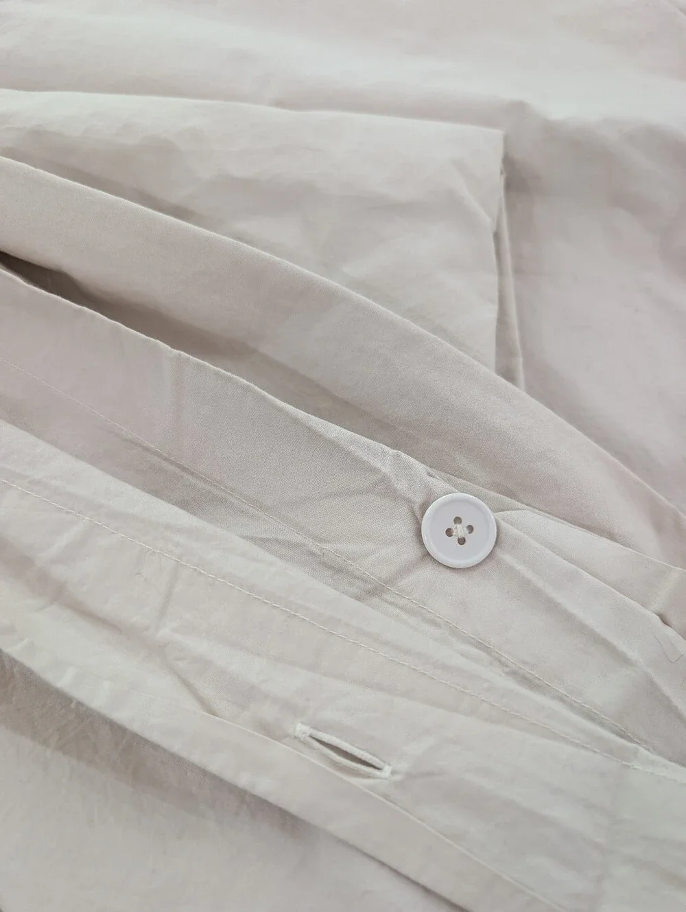 Quince Organic Crisp Percale Duvet Cover - Sand / King Size